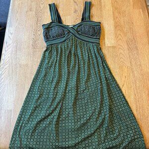 Max Studio Green Maxi Dress Patterned Size XS